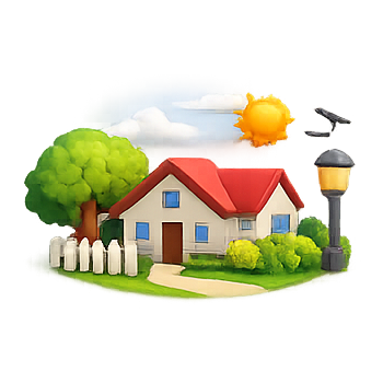 Peaceful residential neighborhood settings