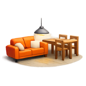 Shared living and dining areas
